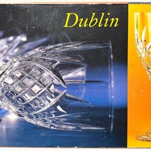 Shannon Dublin by Godinger Set of 4 Crystal Goblets 9 oz. Design of Ireland NEW